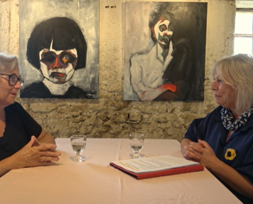 Debbie Nijland discussing starting over in France with Jane on Sunflower Stories